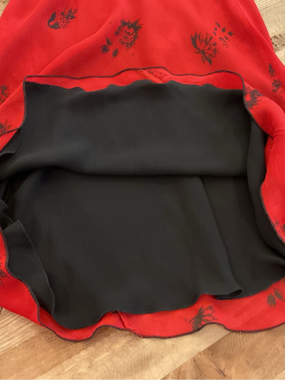 Réalisation Par The Eva Passion Red Silk Floral Maxi Dress XS Bias Cut - Picture 7 of 12
